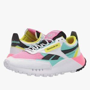 Reebok Women's Classic Legacy Running Shoe Sneaker White Pink Mint 6.5